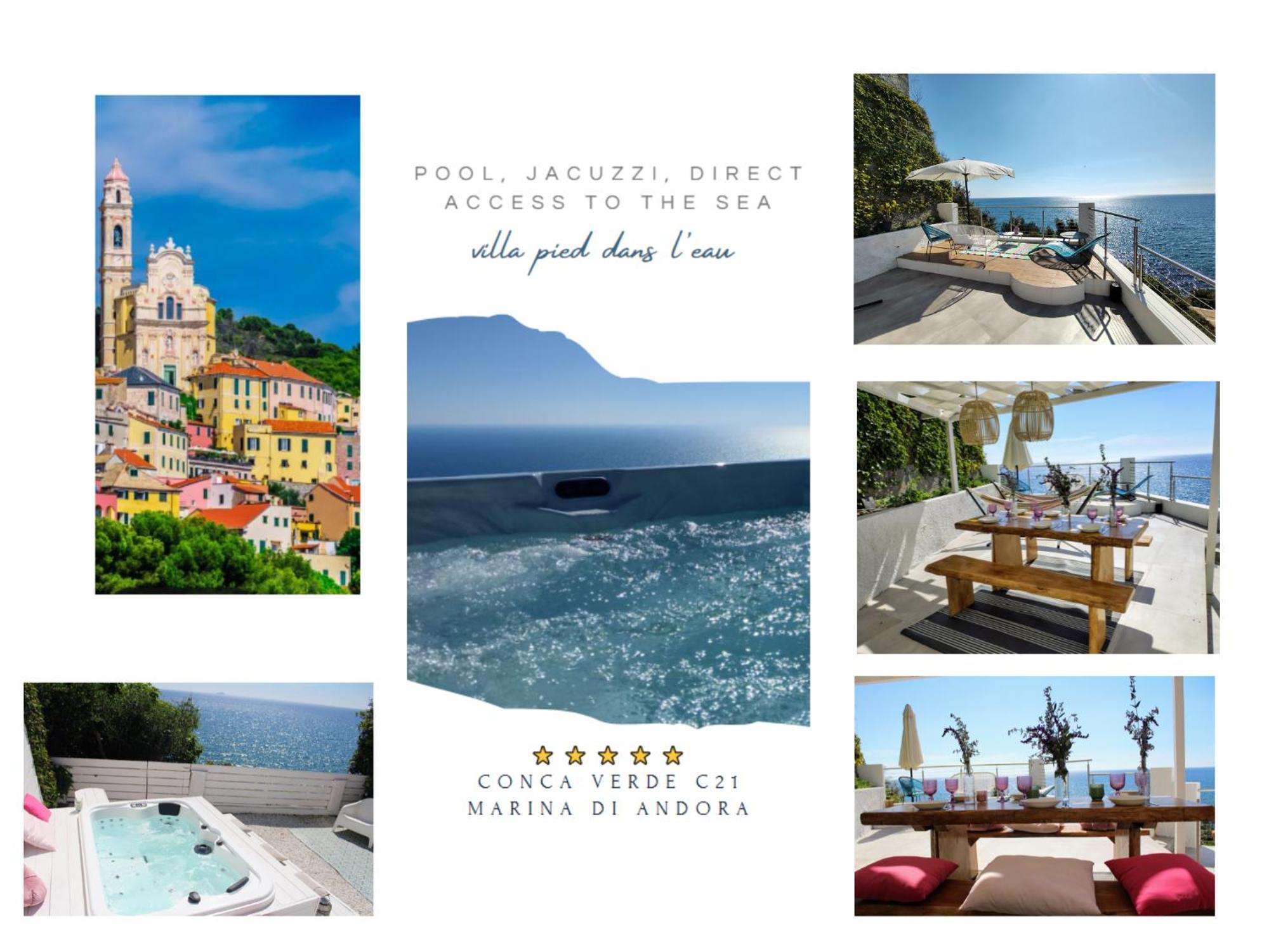 Conca Verde C21- Beach Front Little Villas Pool, Private Jacuzzi Sea View Andora Exterior photo